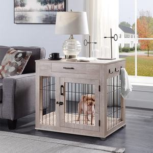 Caja <span class=keywords><strong>para</strong></span> perro personalizable de lujo estilo mueble interior con cajón de mesa final perrera <span class=keywords><strong>para</strong></span> mascotas estera de <span class=keywords><strong>dos</strong></span> puertas <span class=keywords><strong>caseta</strong></span> de perro características elegantes - Product Image 2