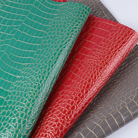 Cuir synthétique PVC de 0,9 mm à haute brillance, motif crocodile, épais, texture pierre dorée, gaufré, résistant à l'abrasion, K1863