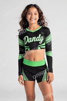 Uniformes de pom-pom girls de haute qualité personnalisés jeunesse diamants scintillants strass imprimé Spandex école Cheer porter Logo personnalisé