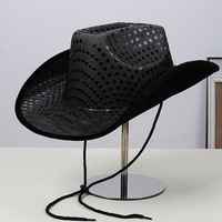 Cappello da Cowboy di Lusso per Halloween e Carnevale, Cappello Western con Paillettes Colorate, Accessorio per Spettacoli e Feste, Disponibile in Vari Colori