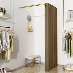 Camerino con struttura in oro a parete, negozio di <span class=keywords><strong>abbigliamento</strong></span>, <span class=keywords><strong>angolo</strong></span> unipolare di colore diverso, spogliatoio privato. - Product Image 2