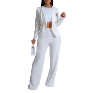 ชุดเซ็ตสองชิ้น เสื้อแขนยาวสีพื้น กางเกงขายาว สำหรับผู้หญิง แฟชั่นมาใหม่ - Product Image 5