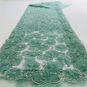 Nouveau Tulle De Mariée Français 3d Mix Coloré Floral Paillettes Dentelle pour Robe De Soirée Africain Aso Ebi En Gros 10 Mètres - Product Image 2