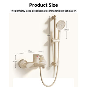 Ensemble de douche thermostatique mural YEETE - Système de massage à effet pluie en laiton avec valve en céramique, <span class=keywords><strong>kit</strong></span> complet pour salle de bain/hôtel - Product Image 2