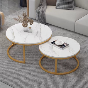 Comfortable Small Coffee <b>Table</b> Compact Accent <b>Table</b> with Modern Iron Structure for Limited <b>Space</b> Home Furniture - Product Image 5