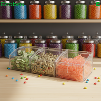 Conteneur à bonbons en acrylique transparent de haute qualité, bac de stockage alimentaire en plastique pour l'affichage en vrac de bonbons, dattes, noix, haricots et épices