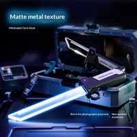 Espada Láser Telescópica de Doble Filo Popular en TikTok, Mini Espada Samurai de Juguete de Plástico con Luces LED, Arma de Juego de Rol, Espada Láser de Alta Gama