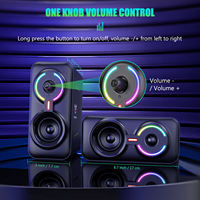 Haut-parleur et écouteurs de bureau mobiles actifs Onikuma L6 BT 5.0 avec son haute résolution, LED RGB, batterie USB/AUX, puissance de sortie 30-50W