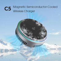 Nouvel Arrivage OEM 2025 – Support de Téléphone Magnétique pour Voiture avec Refroidissement Semi-conducteur, Chargeur de Voiture Sans Fil .2, Lumière RGB, Type-C 15W