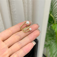Fangxing – boucles d'oreilles à clip en argent Sterling S925, perles et Zircon, Design Simple haut de gamme, bijoux pour femmes