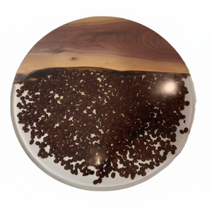 Vajilla y vajilla de Color marrón con servidor Lazy Susan de madera de resina epoxi, pantalla giratoria de 1 nivel para decorar tu mesa de comedor - Product Image 1