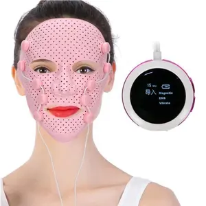 Neue Silikon-Gesichts maske Elektrisches V-förmiges Gesichtsabnehmen-Gesichts massage gerät Anti-Falt-EMS-Therapie gerät Beauty Machine