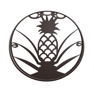 Porte-tuyau mural en forme d'ananas, de couleur noire antique, pour jardin et cour, décoratif mural, design moderne - Product Image 1