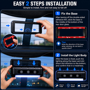 Luce LED Solare per Bagagliaio con Sensore di Movimento, Lampada RGB Wireless per Auto e Camion con Batteria ad Alta Capacità da 1800mAh - Product Image 3