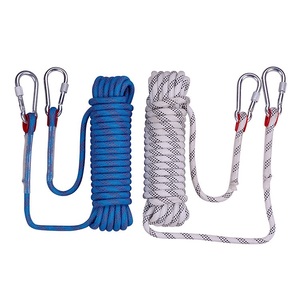 Escalade en plein air 550 Paracords 8/10mm Parachute Cordon <span class=keywords><strong>Corde</strong></span> <span class=keywords><strong>avec</strong></span> Boucle <span class=keywords><strong>Mousqueton</strong></span> pour la Survie en Plein Air Camping Randonnée Alpinisme - Product Image 2