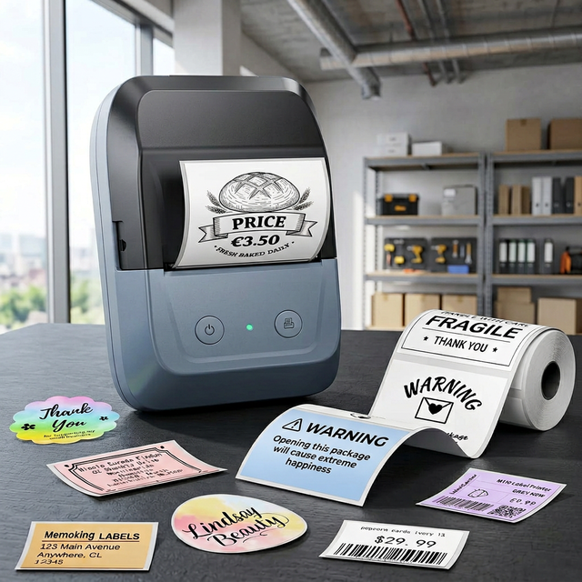 A42 Portable Thermal Printer,  Mini Sticker Printer, Label Printer Sticker Machine for Home Organization and Retail