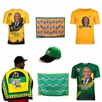 Fournisseur professionnel de marchandises électorales ANC en Afrique du Sud, bannière, drapeau, chapeau, t-shirt, articles de campagne personnalisés imprimés