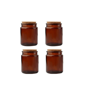 200ml 8oz Amber Green Clear Glass Candle Jar with Cork <b>Lid</b> Reusable Eco-Friendly Christmas Candle Vessel on Sale - Product Image 5