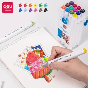 Deli 70816 stylo marqueur à base d'eau à double pointe Graffiti Fiber Set pour étudiant enfants <span class=keywords><strong>aquarelle</strong></span> <span class=keywords><strong>dessin</strong></span> plastique - Product Image 6