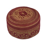 Venta al por mayor de fábrica de uso diario de los hombres de poliéster tejido de ganchillo religión musulmana sombrero de oración Islam islámico Kufi sombrero de oración