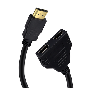 Senye 1080P para HDMI Y Cable Splitter Adaptador 1-In 2-Out con chaqueta de PVC macho a hembra para computadora y altavoz - Product Image 3