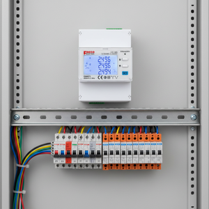 Fineco EM4371 4 DIN Rail Smart Energy Meter EV Charging 3*230/400V 1.5(6)A Three Phase Modbus RTU RS485 Cl.1 Accuracy EM4371 Sma - Product Image 3