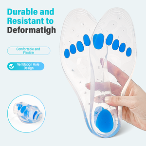 Sol dalam Gel silikon, bantalan sepatu Orthotic mengurangi nyeri tumit tulang taji medis silikon panjang penuh - Product Image 3