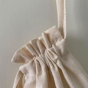 Sac cadeau écologique de nouvelle conception, en coton naturel, pour emballer des bijoux - Product Image 3