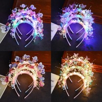 Serre-tête lumineux Zhaoan Papillon Floral LED Style Chinois Rétro-Moderne Couronne Accessoires de Fête 60+ Ans Festif