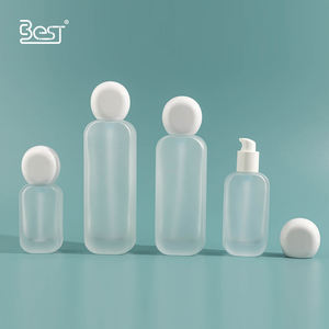 Forme spéciale avancée rechargeable 30ml 50ml 100ml 50g ensemble de bouteilles en verre carré givré avec couvercle rond de pompe pour fondation Loti - Product Image 6