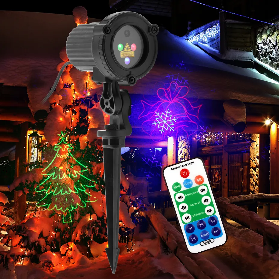 ALIEN 8 Xmas Patterns RGB Laser Lights Projection For Home Decor