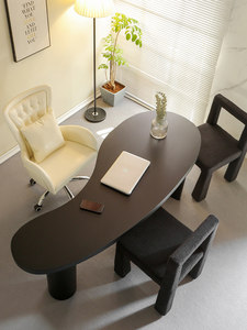 Minimalist Modern Pine Wood <b>Computer</b> <b>Desk</b> with Drawer Custom-shaped Light-luxury Office Workstation Executive - Product Image 3