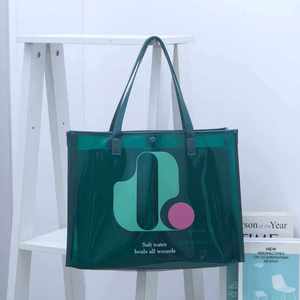 Durable Customized Women Travel <b>Beach</b> <b>Bag</b> PVC PU <b>Large</b> Size Shoulder Handbag Printing Logo Tote <b>Bag</b> - Product Image 5