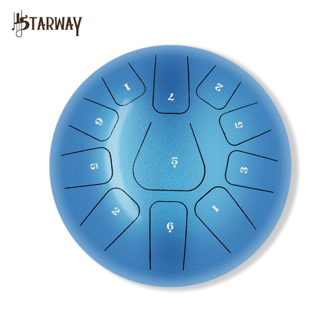Starway 12 Inch 11 Note Sound Therapy Chakra Steel Tongue Drum Music Instrument Handpan Drum for Yoga