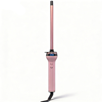 Fer à boucler professionnel à longue tige avec écran LCD numérique, double tension, pour coiffure à haute température, baguette de coiffage en nano-titane