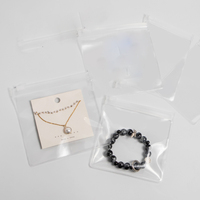 Sac à bijoux en PVC transparent avec logo personnalisé sérigraphie supérieure à fermeture éclair pour bague emballage de stockage de boucles d'oreilles en matériau EVA