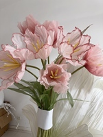 Bunga Tulip Simulasi Organza Raksasa Q-192 untuk Dekorasi Pernikahan/Panggung/Hotel/Mal