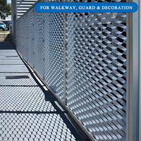 Panneau décoratif en maille expansée revêtue d'acier inoxydable pour cloison intérieure et remplissage de garde-corps d'escalier