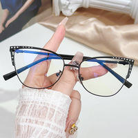 Nouvelles montures de lunettes œil-de-chat punk tendance, personnalisables avec verres correcteurs, anti-lumière bleue, style uni