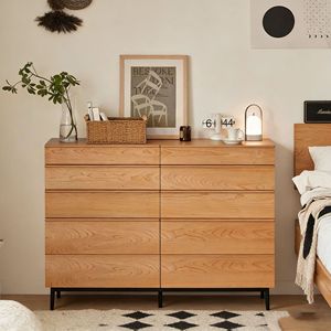 Commode à huit tiroirs en bois massif de cerisier pour chambre à coucher - Product Image 5