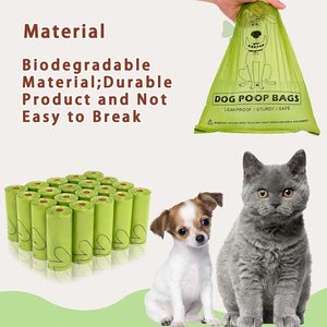 핫 세일 100% 생분해 성 PLA 플라스틱 가방 폐기물 쓰레기 똥 가방 사용자 정의 로고 화면 인쇄 개 똥 가방 - Product Image 5