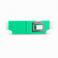 Singlemode 9/125 LC-LC APC Duplex Flangeless Fiber Coupler Hijau Female to Female Optical Adapter untuk FTTH Data Center