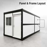 Maison conteneur pliable de type X, maison conteneur modulaire pliable, unité de construction préfabriquée portable