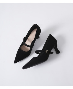 CARVELAR Talla grande Transpirable Tacón Delgado Tacones altos Gamuza Color sólido Correa recta Asistente de vuelo Mujer Singles - Product Image 2