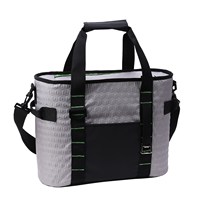 Bolsa de almuerzo aislada de poliéster 600D personalizada al por mayor bolsa térmica de gran capacidad con patrón de cubo impermeable