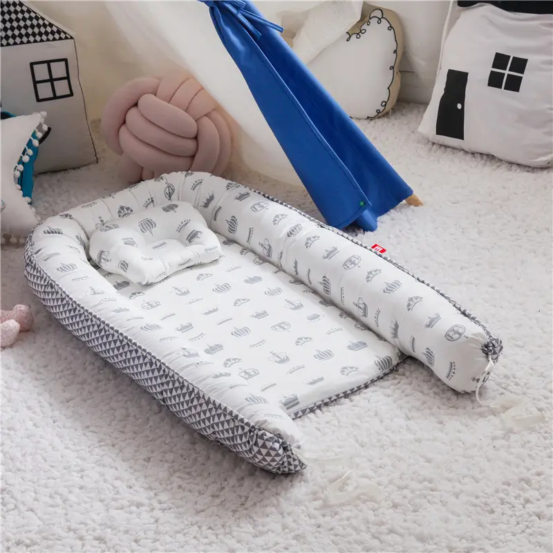 Infant Newborn Baby Lounger Portable Baby Nest Bed for Girls Boys Cotton Crib Toddler Bed Baby Nursery Carrycot Co Sleeper Bed