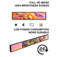Écran LCD de 37,1 pouces, écran barre allongé pour intérieur, lecteur vidéo publicitaire numérique pour les rayonnages des magasins