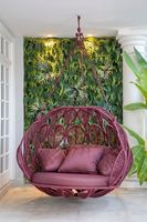 Chaise balançoire à oeufs suspendue en aluminium avec corde pour jardin d'extérieur