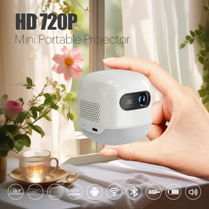 โปรเจคเตอร์พกพาขนาดเล็ก ระบบแอนดรอยด์ รองรับ WiFi 6 ความละเอียด 4K <span class=keywords><strong>HD</strong></span> ฉายระยะใกล้ รองรับ 3D แบตเตอรี่ในตัว ลำโพงในตัว ฉายภาพกลางแจ้ง ขนาด 200 นิ้ว เหมาะสำหรับการตั้งแคมป์ - Product Image 5