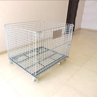 Paniers métalliques de stockage suspendus pour l'industrie cage de distillation pliable conteneur en treillis métallique boîte-palette palette de stockage pliable en métal